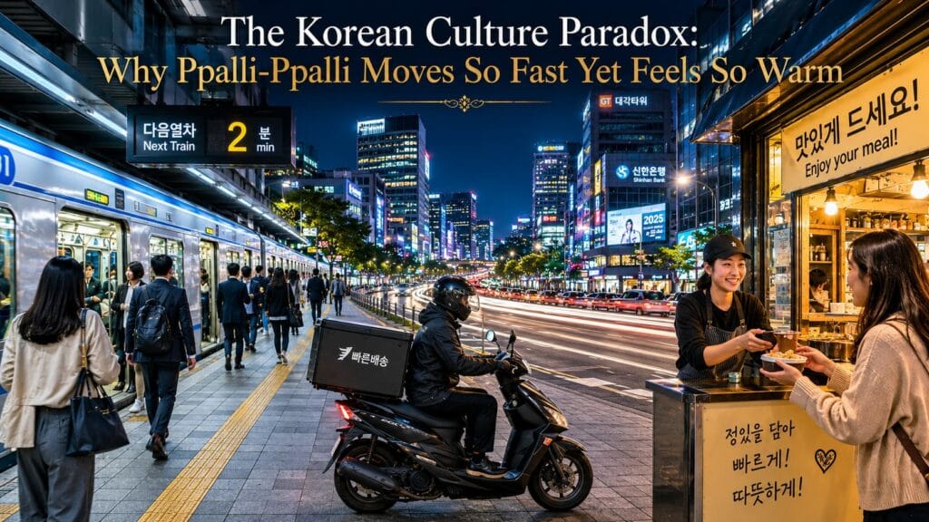 Ppalli-ppalli culture in Korea showing fast-paced city life and warm everyday interactions